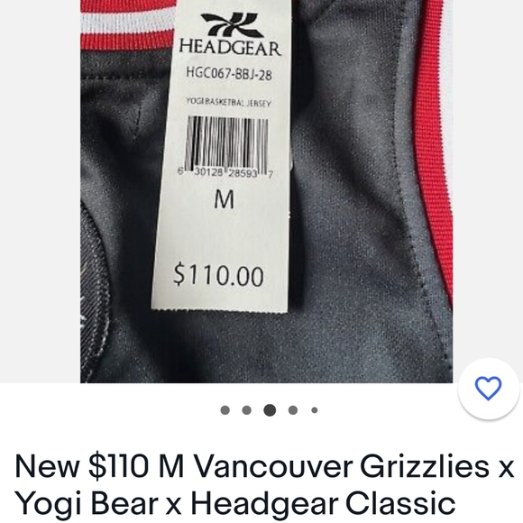 Headgear Vancouver Grizzlies X Yogi Bear Jersey - Picture 5 of 5
